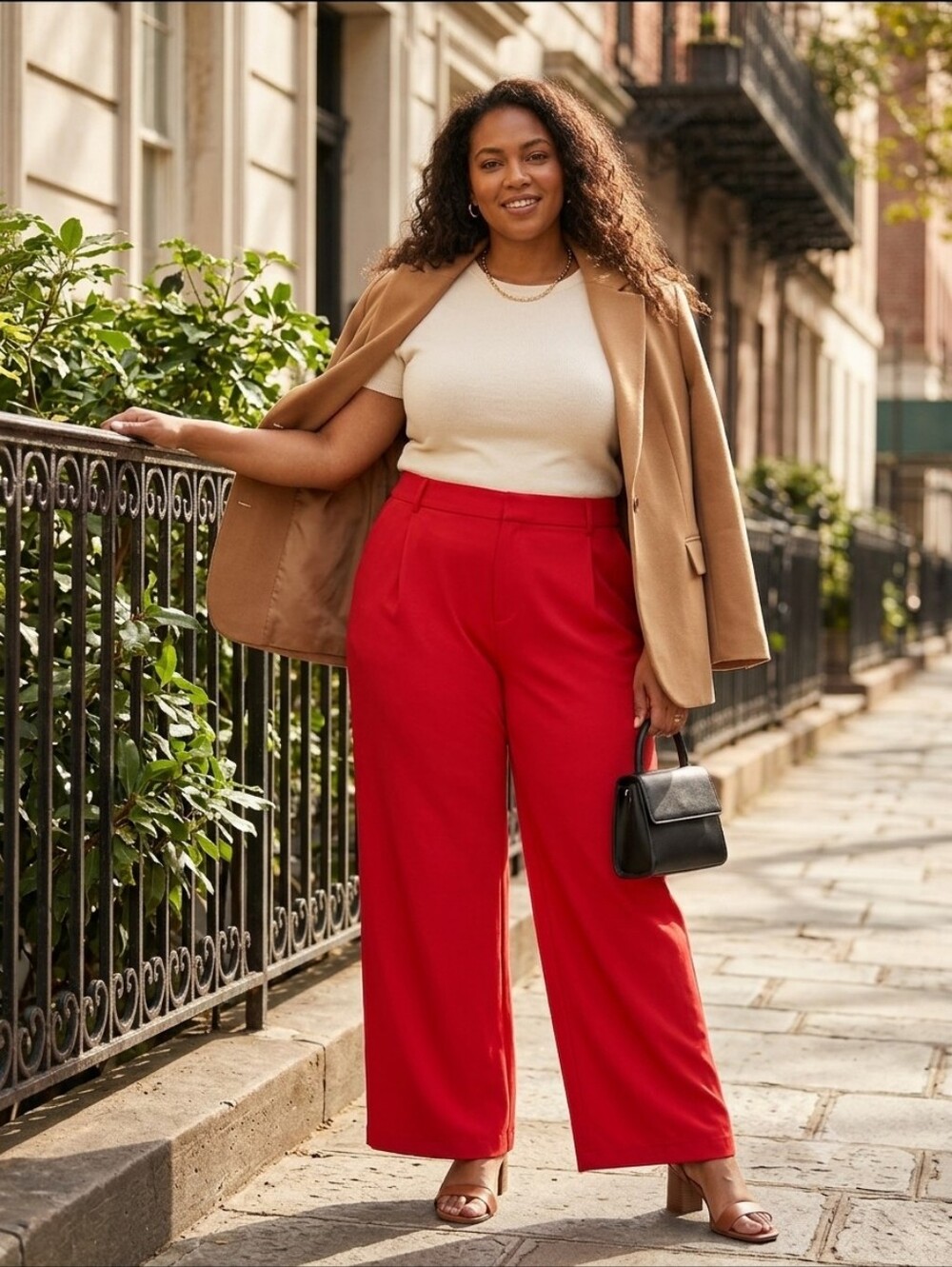 Halara Red Wide Leg Performance Work Pants Women's Size 2X High Waisted Stretchy